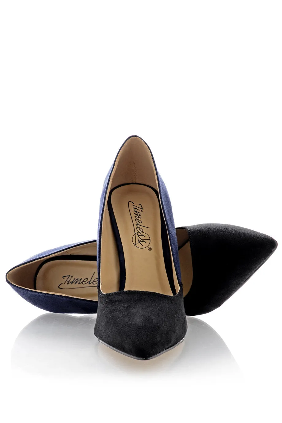 AUBREY Navy Black Suede Pumps