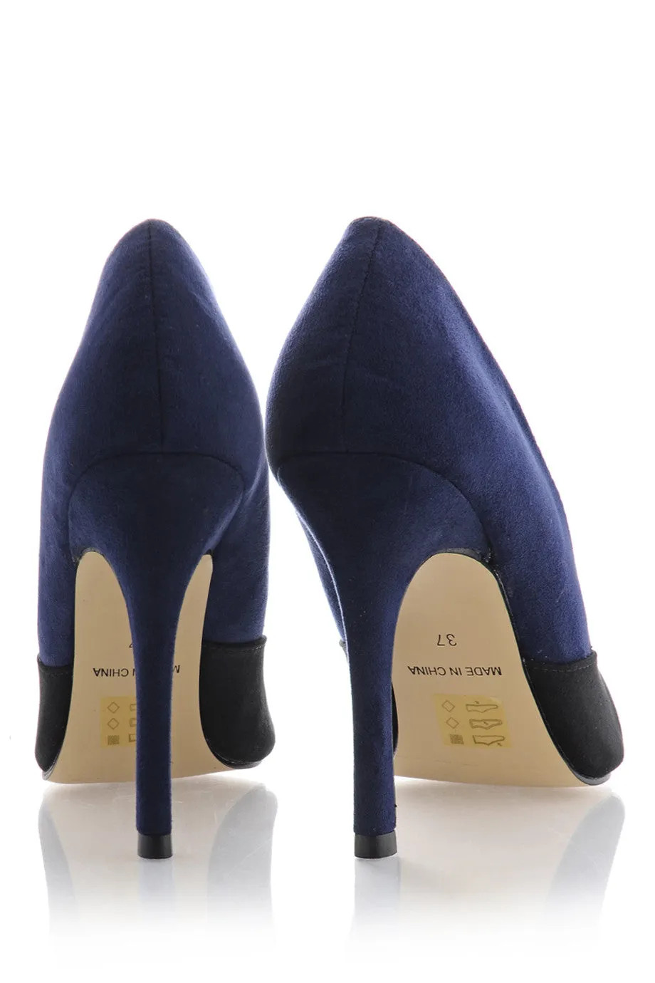 AUBREY Navy Black Suede Pumps