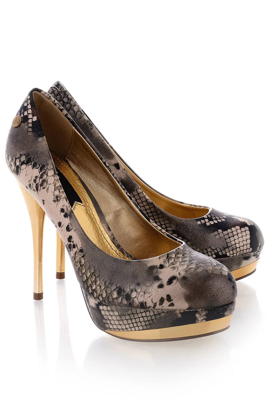 BLINK ELSIE Metallic Snakeskin Pumps