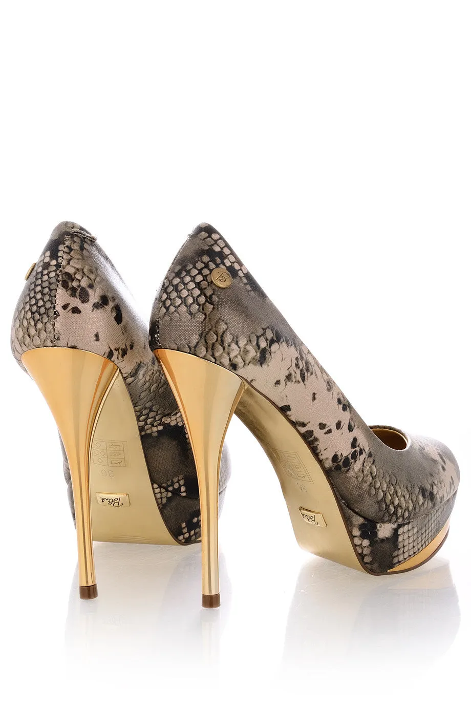 BLINK ELSIE Metallic Snakeskin Pumps