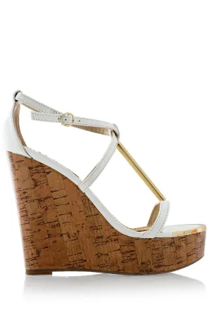 BLINK WINONA White Patent Cork Wedges