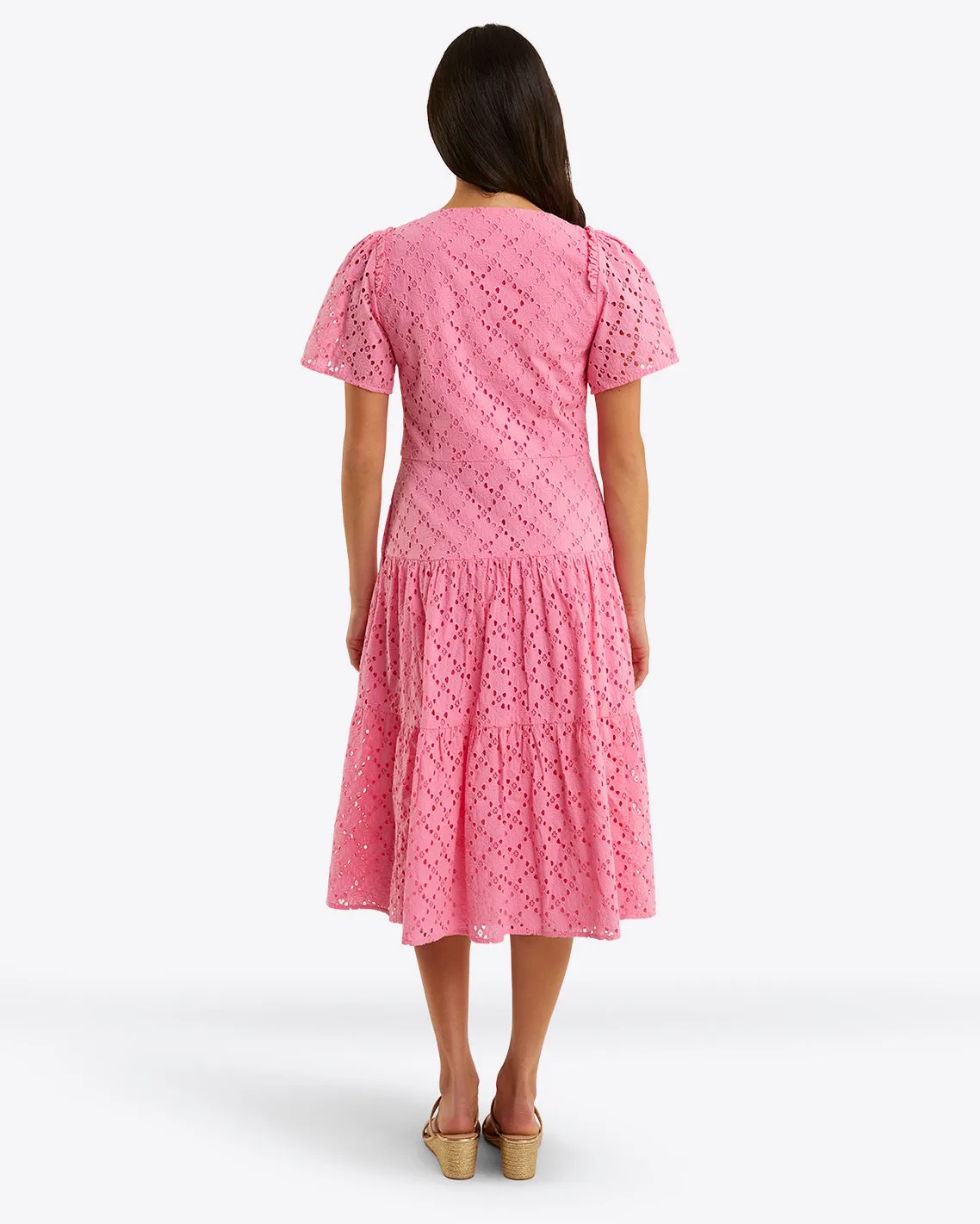 Caitlyn Midi Dress in Eyelet