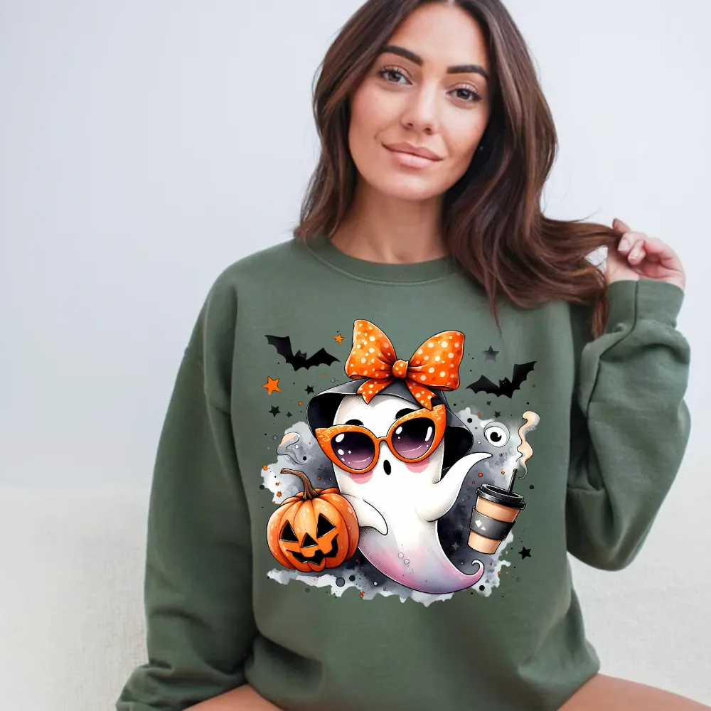 Coffee Drinking Ghost Sweatshirt