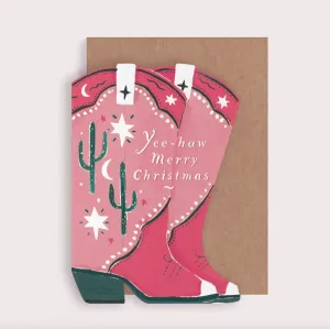 Cowboy Boots Christmas Card