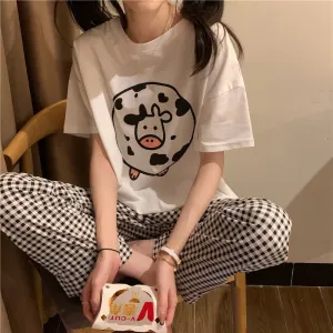 Crayon shin-chan instagram style cartoon japanese pajama pants student women's early autumn anti-mosquito pants cute dormitory casual pants for outer wear