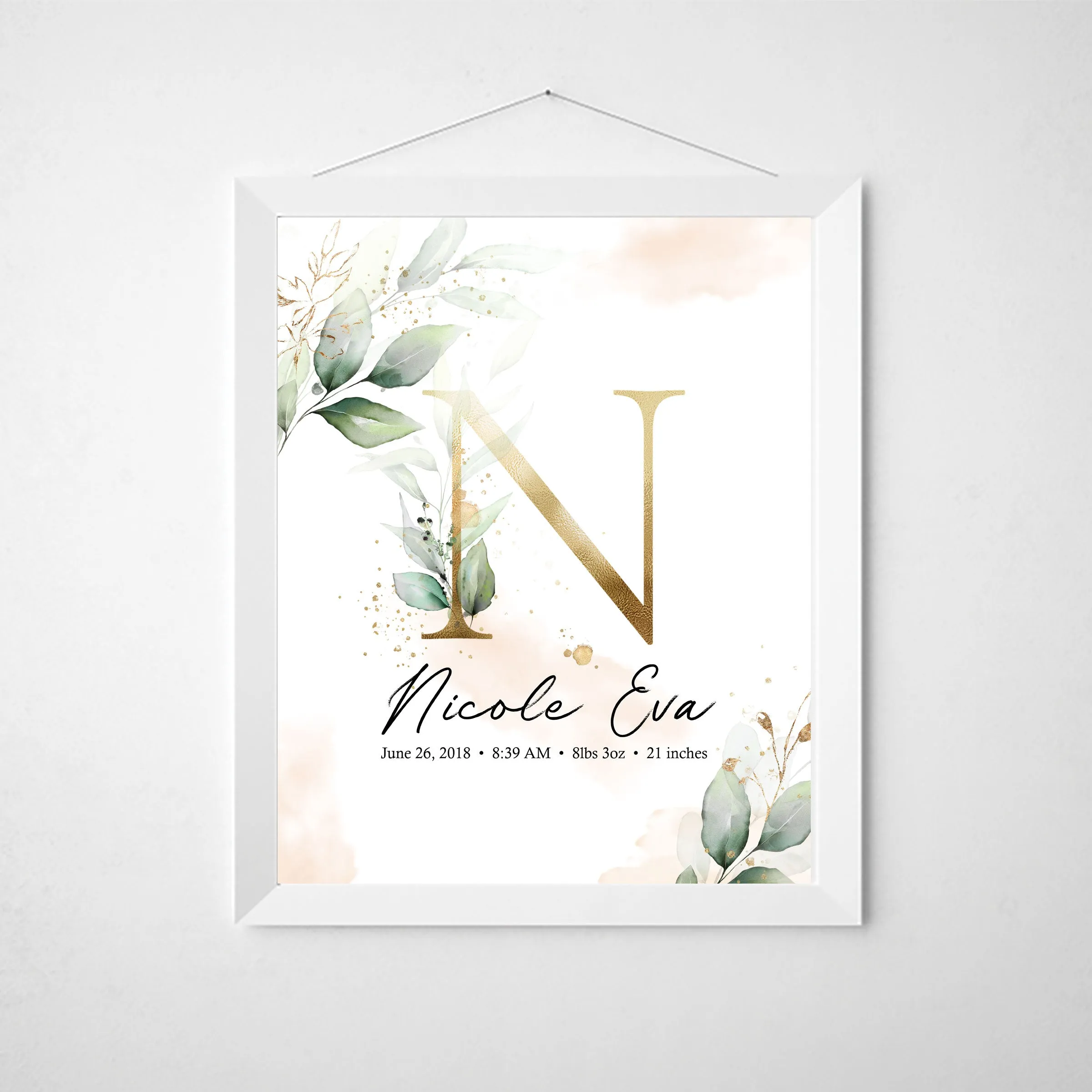 Customized Nursery Wall Print with Baby Name