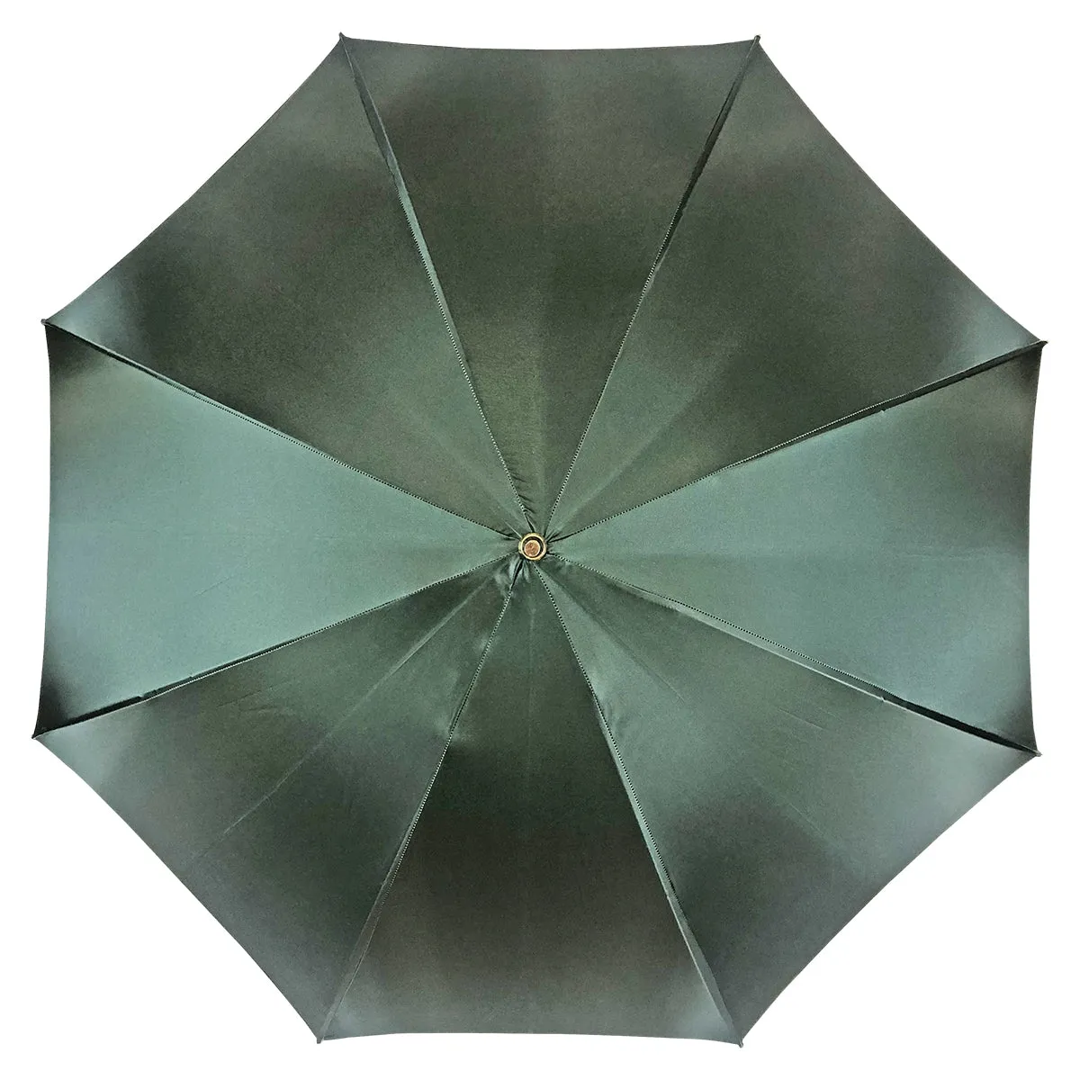 Dark green umbrella with roses and cream knob