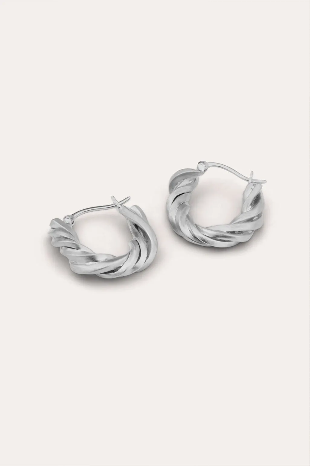 Deep State - Platinum Plated Hoop Earrings