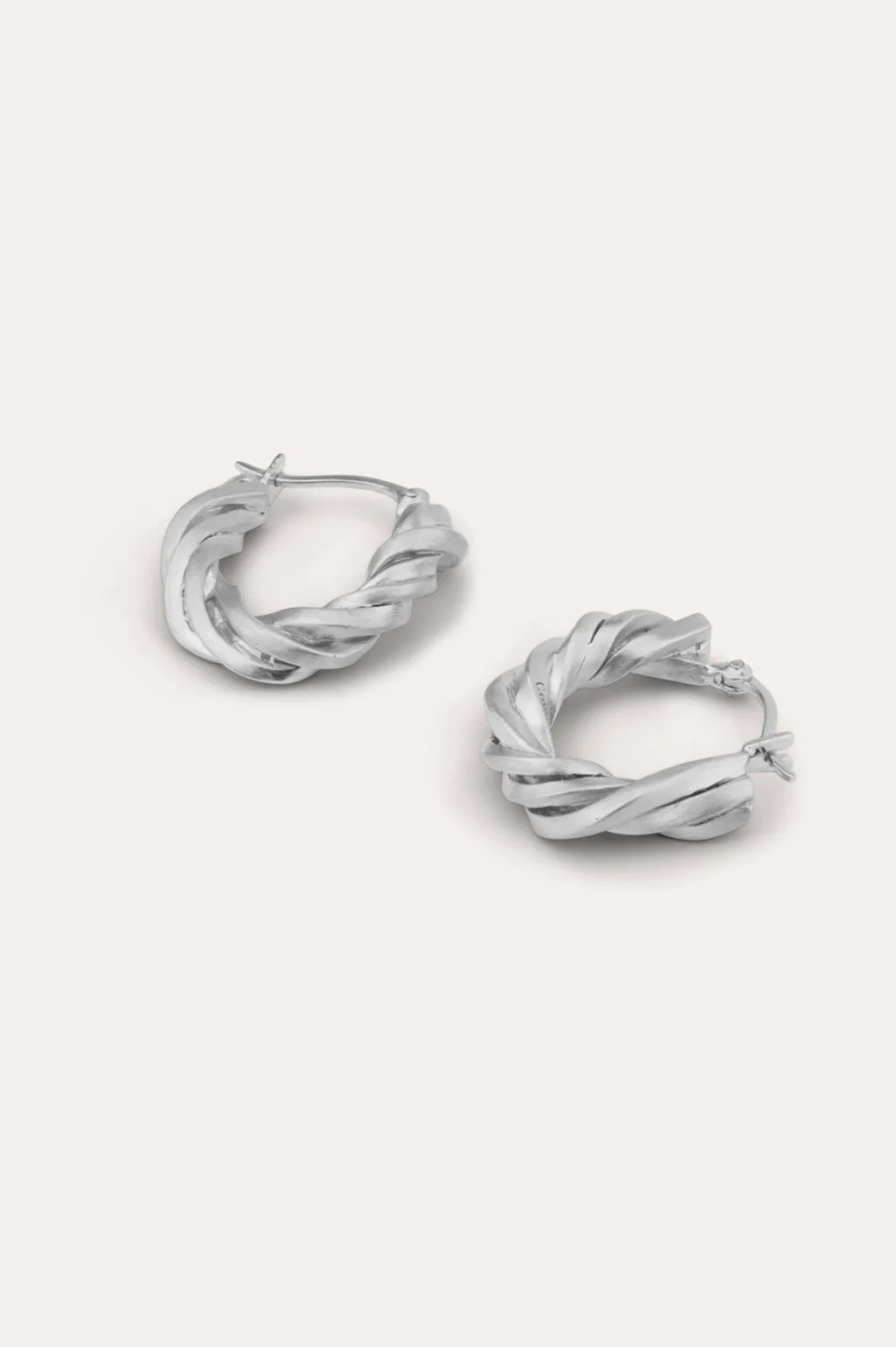 Deep State - Platinum Plated Hoop Earrings