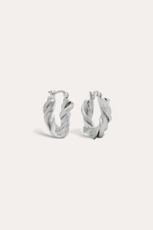 Deep State - Platinum Plated Hoop Earrings