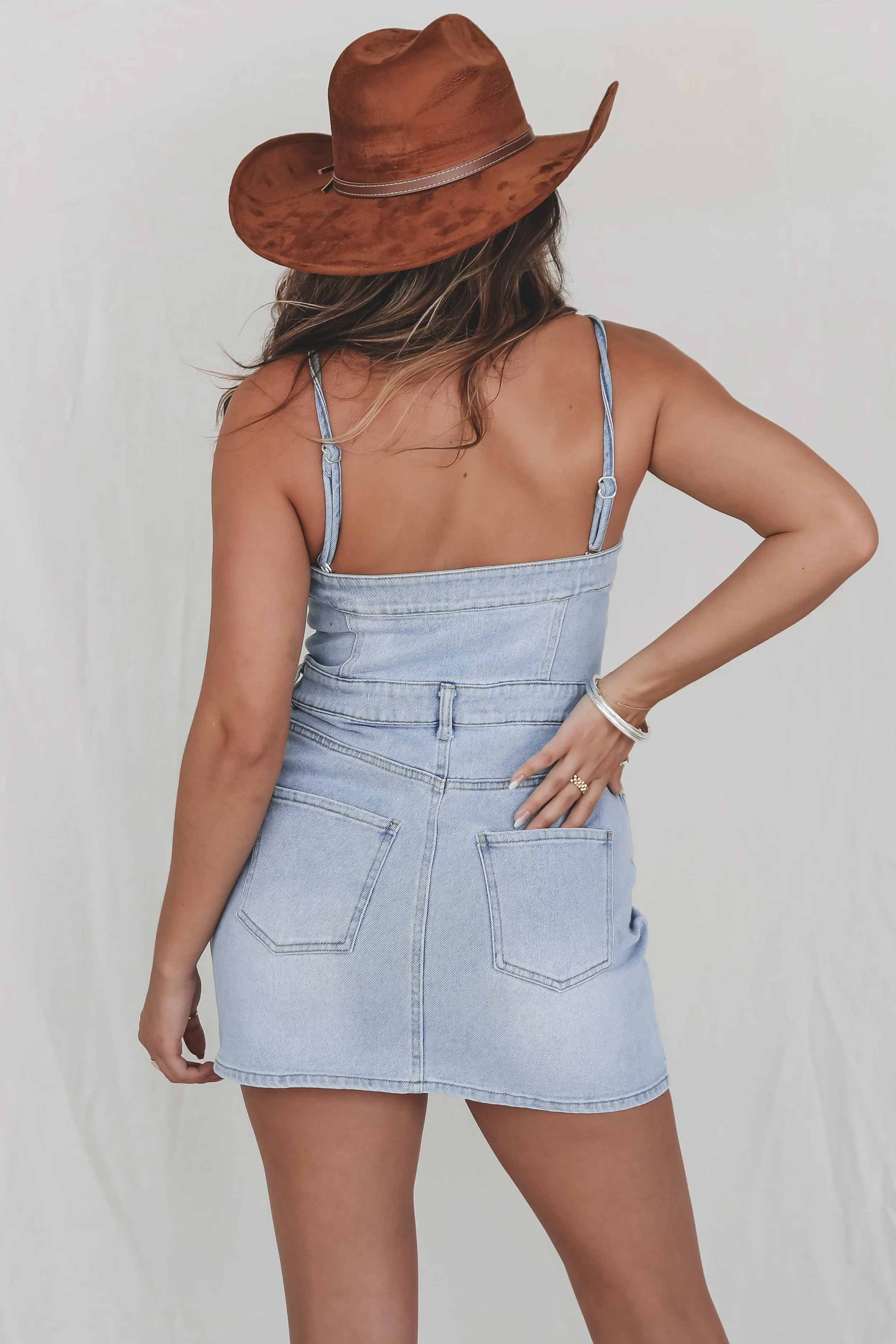 Dress Me Up Denim Mini Dress