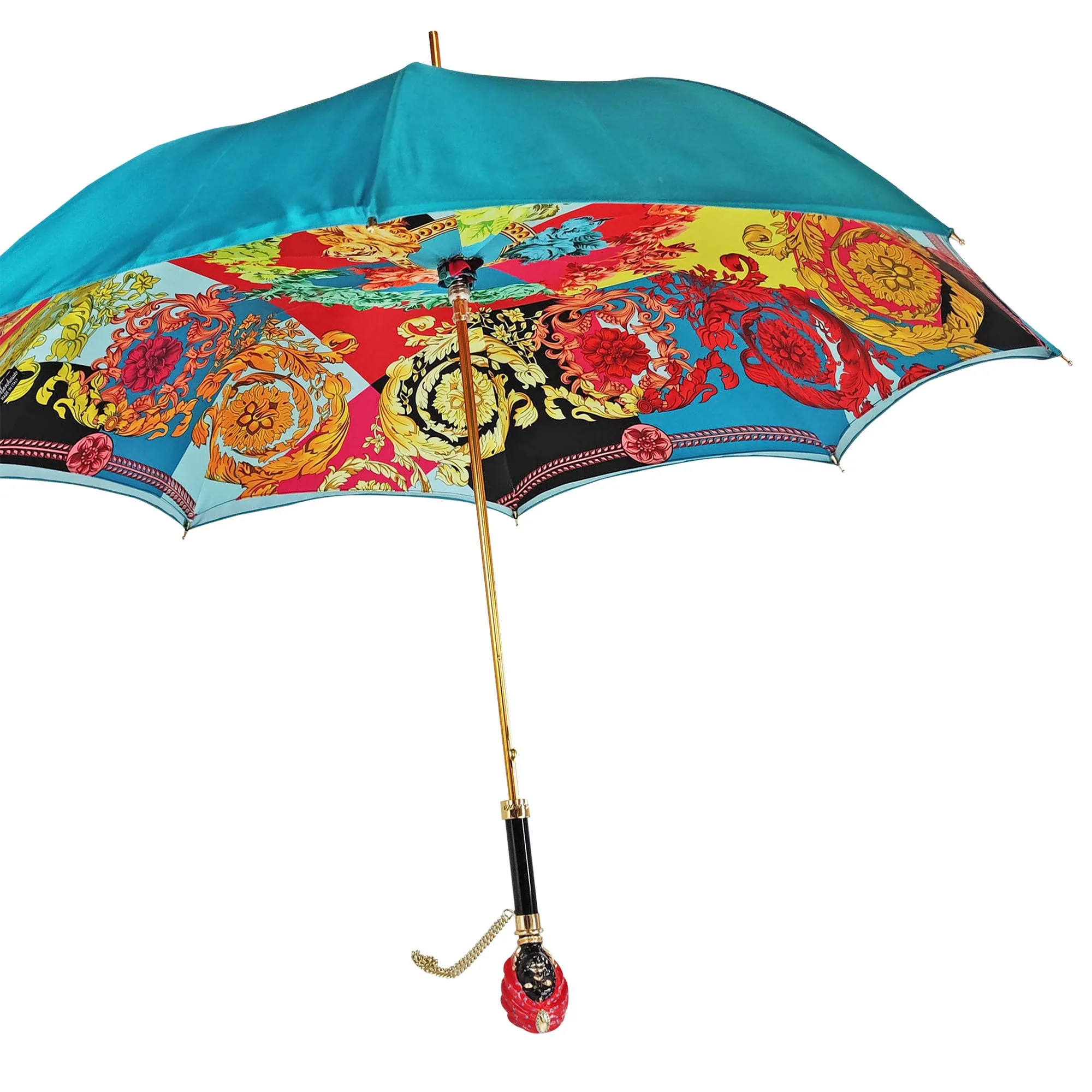 Exclusive umbrella with colorfull Sicily "Testa di moro"