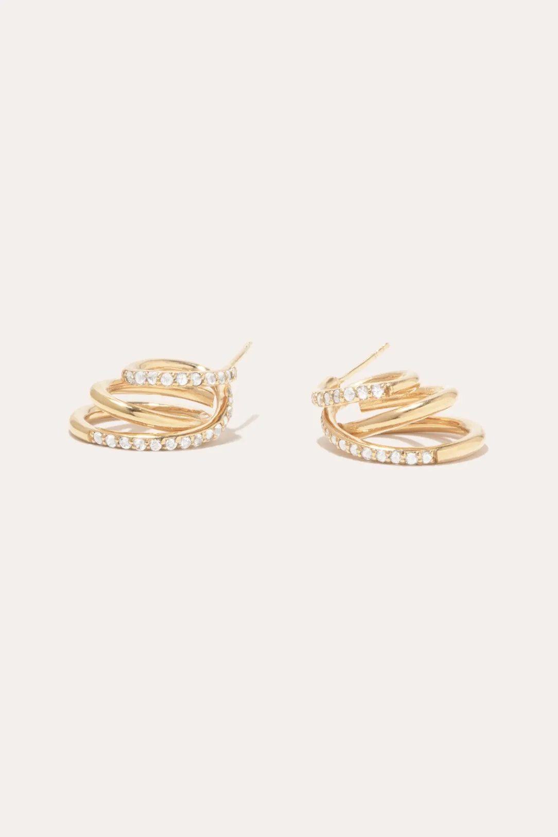 Flow - White Topaz and Gold Vermeil Earrings