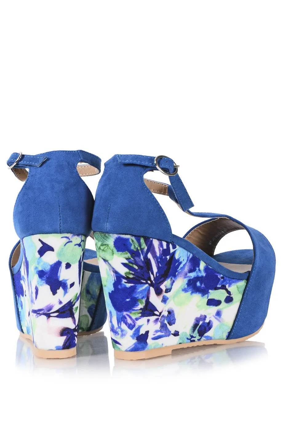 FRANCESCO MILANO CELESTE Azure Blue Floral Sandals