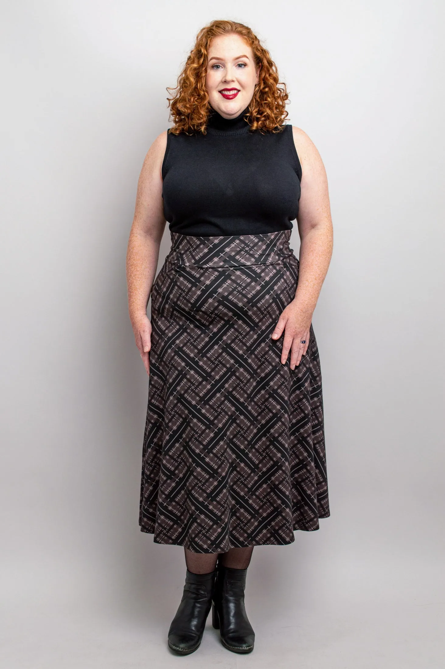 Gillian Skirt, Rich Plaid, Bamboo - Final Sale