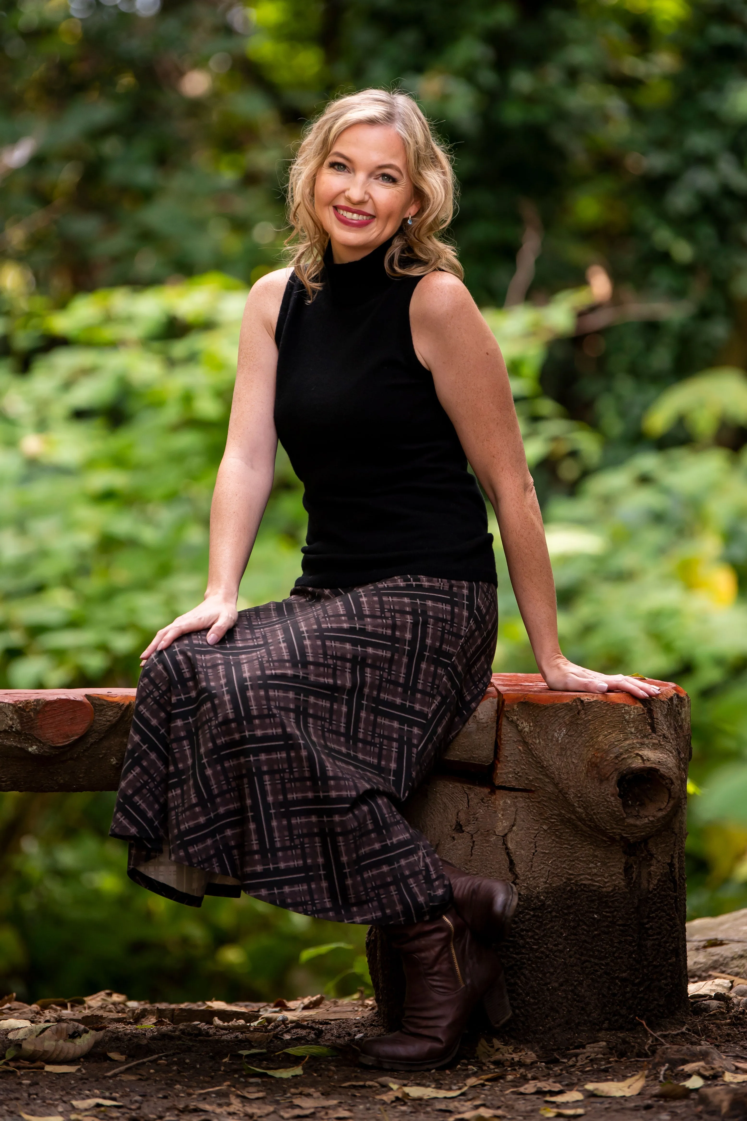 Gillian Skirt, Rich Plaid, Bamboo - Final Sale