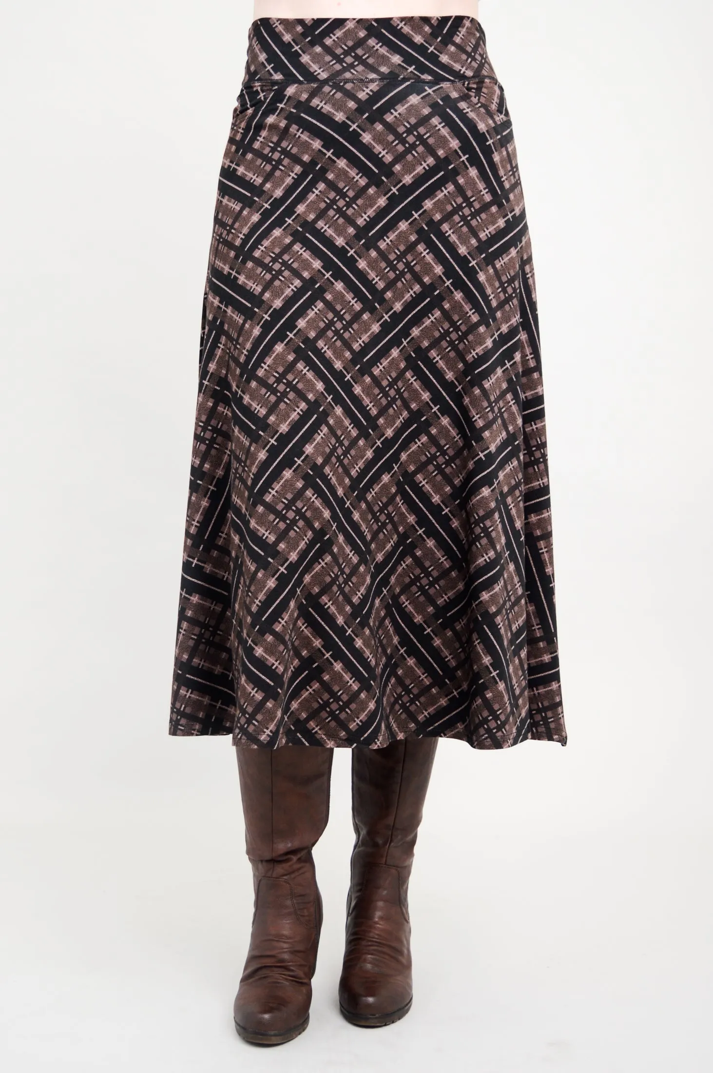 Gillian Skirt, Rich Plaid, Bamboo - Final Sale