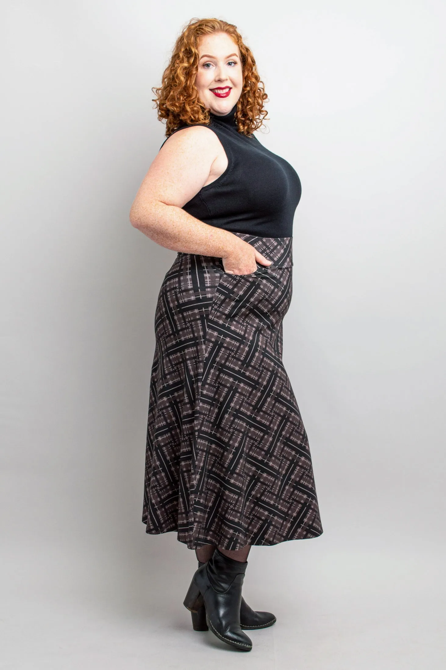 Gillian Skirt, Rich Plaid, Bamboo - Final Sale