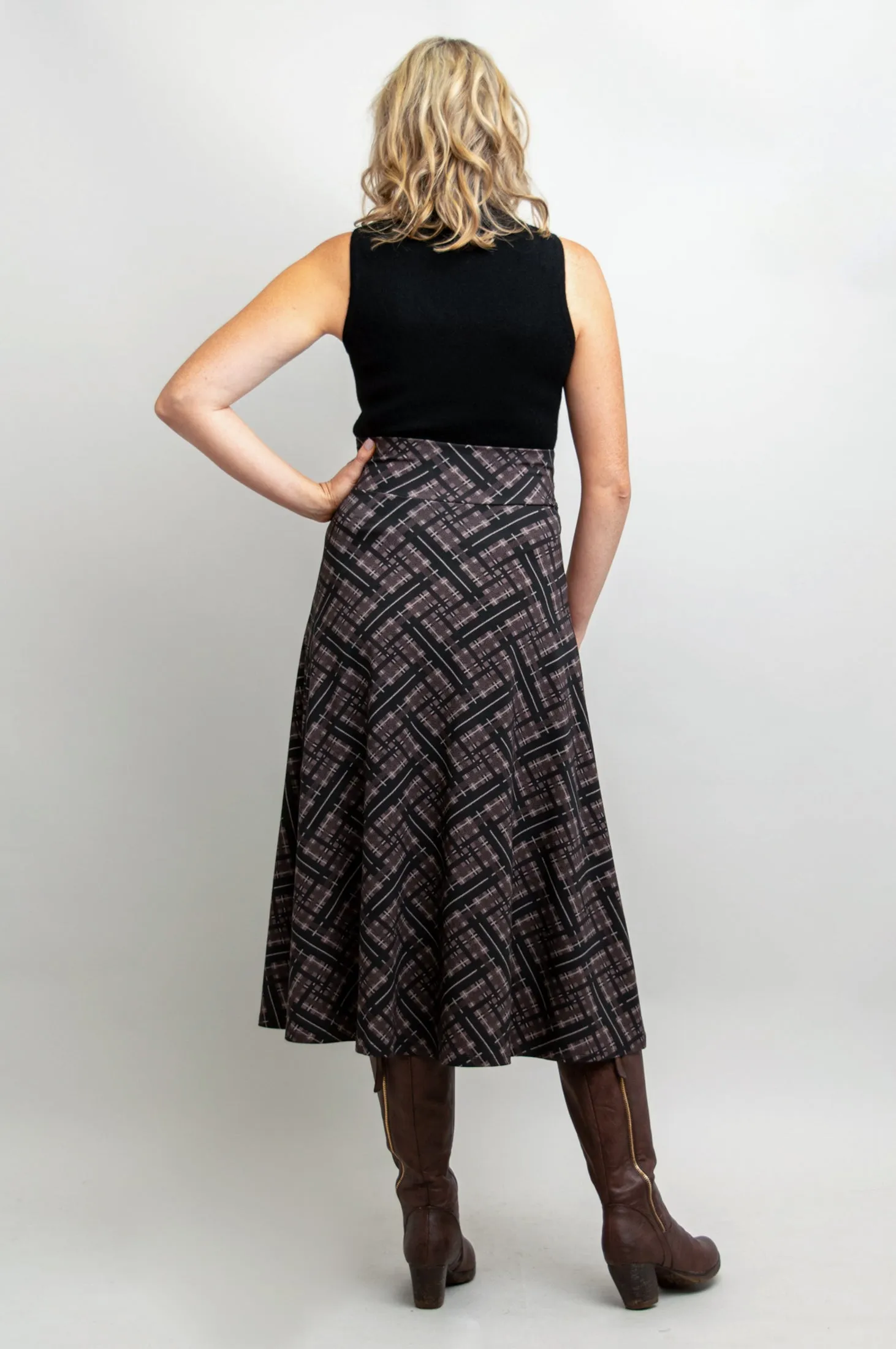 Gillian Skirt, Rich Plaid, Bamboo - Final Sale