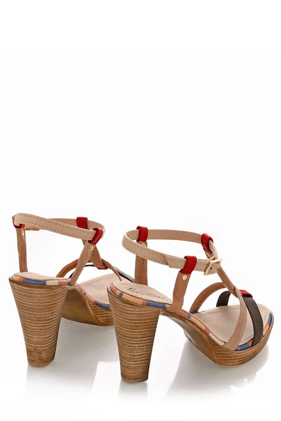 GRETA Taupe T-Strap Platforms