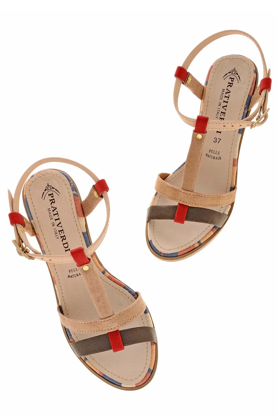 GRETA Taupe T-Strap Platforms