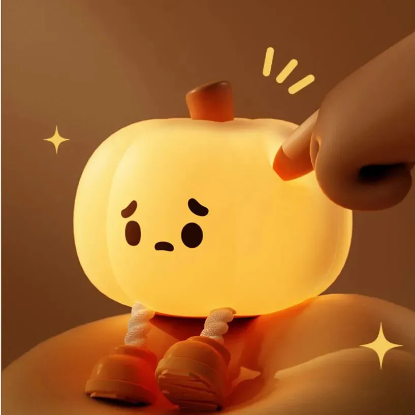 Halloween Pumpkin Night Light - Cute Silicone Lamp