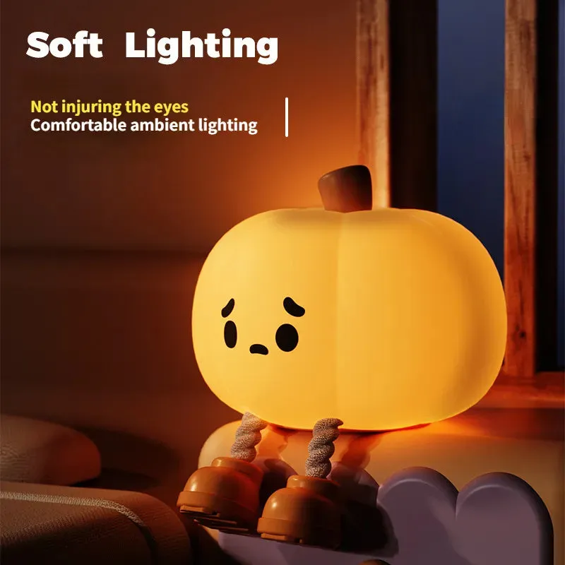 Halloween Pumpkin Night Light - Cute Silicone Lamp