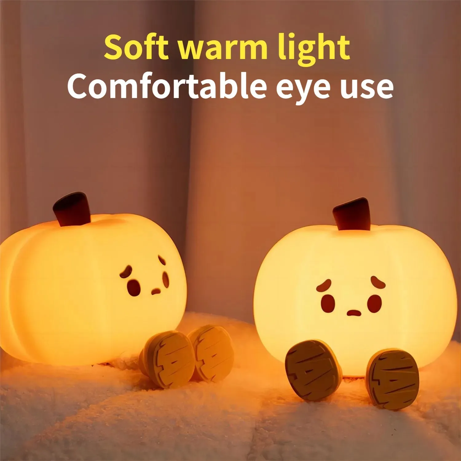 Halloween Pumpkin Night Light - Cute Silicone Lamp