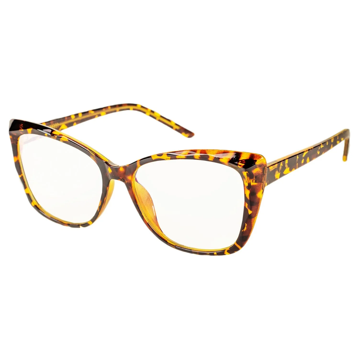 iB-iP Women's Classic Black Leopard Cat Eye Glasses Ladies Clear Lens Eyeglasses