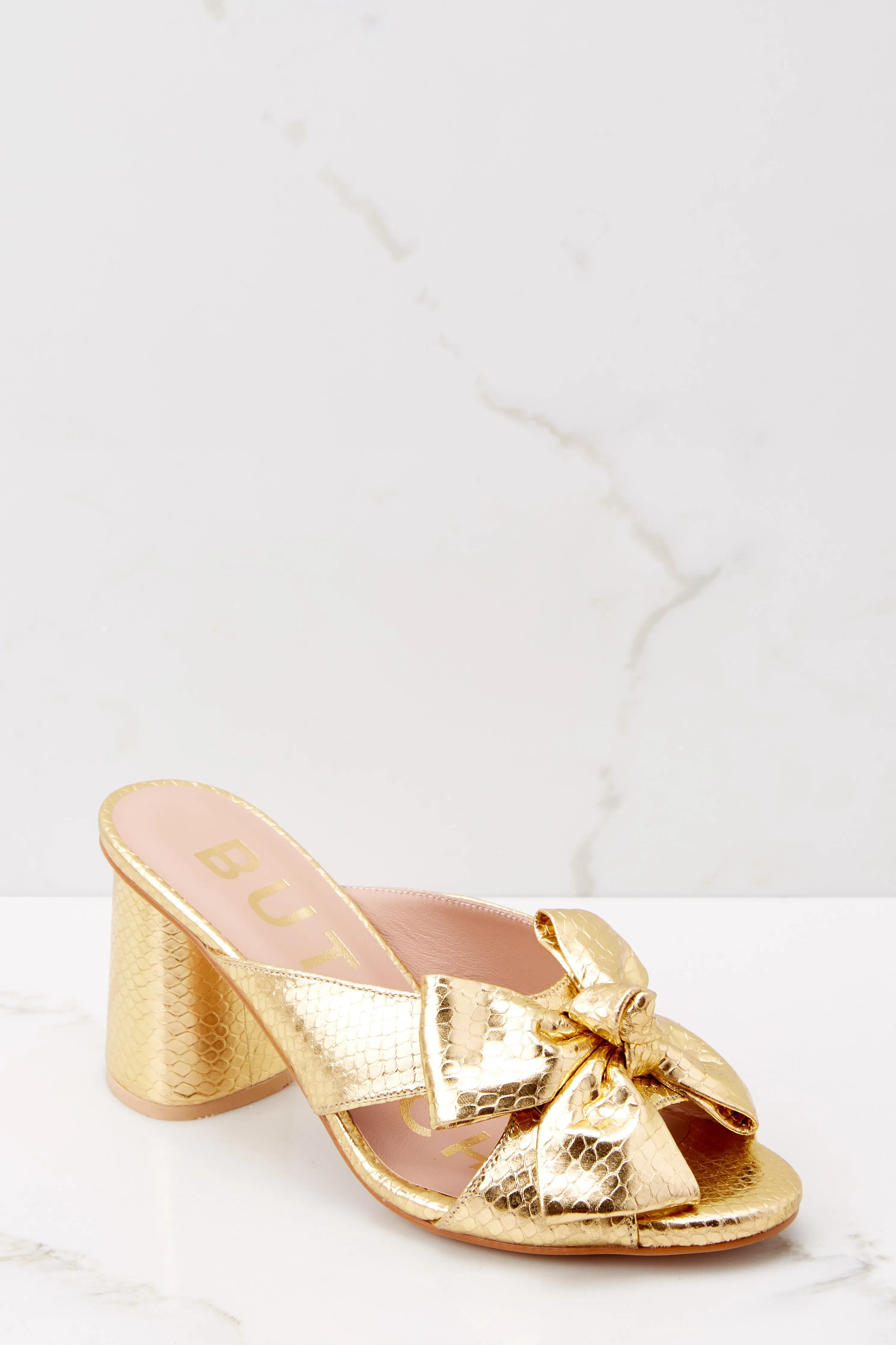 Irina Gold Midi Heels