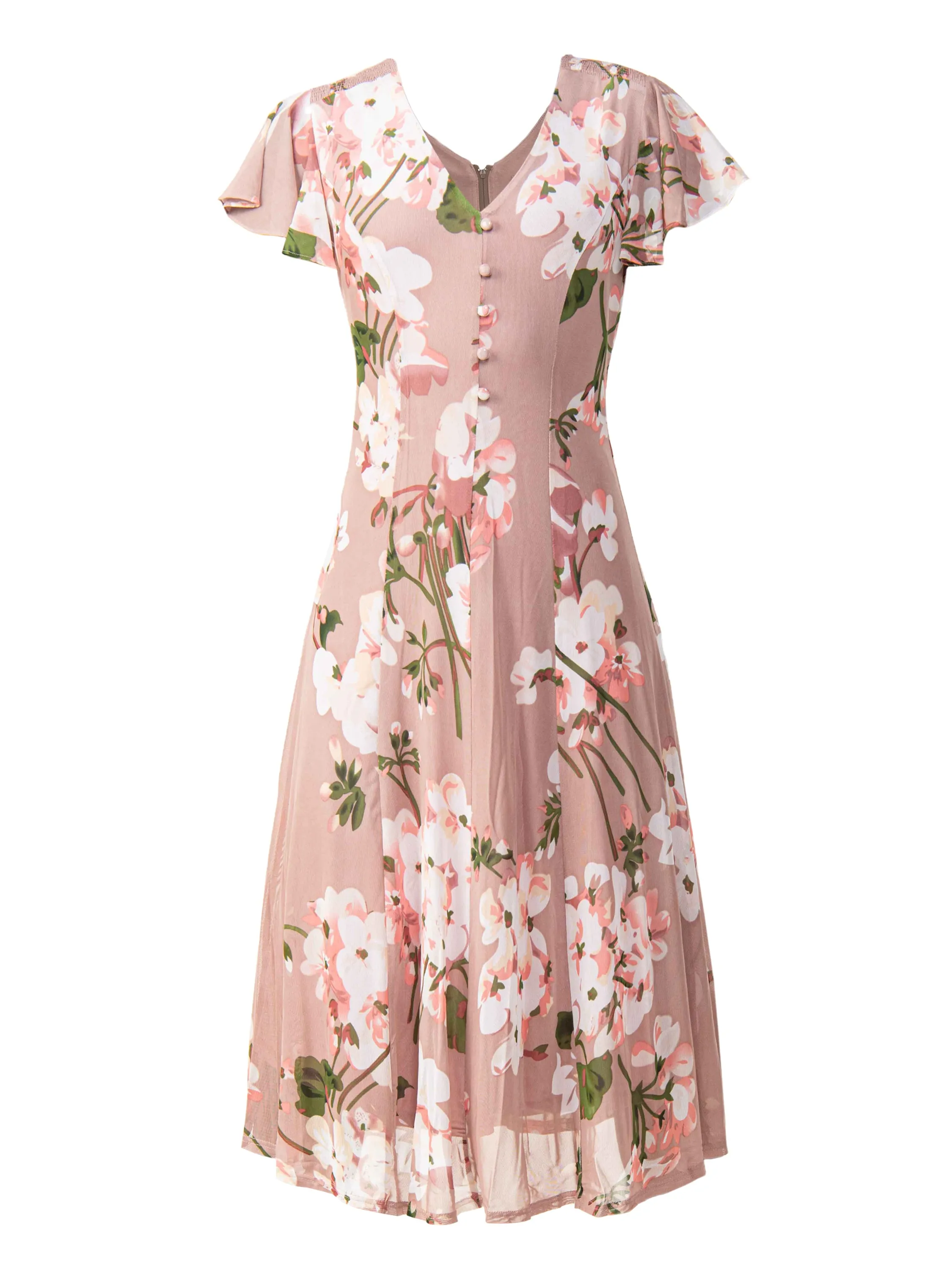 Jolie Moi Amia Floral Print Midi Dress, Pink Floral