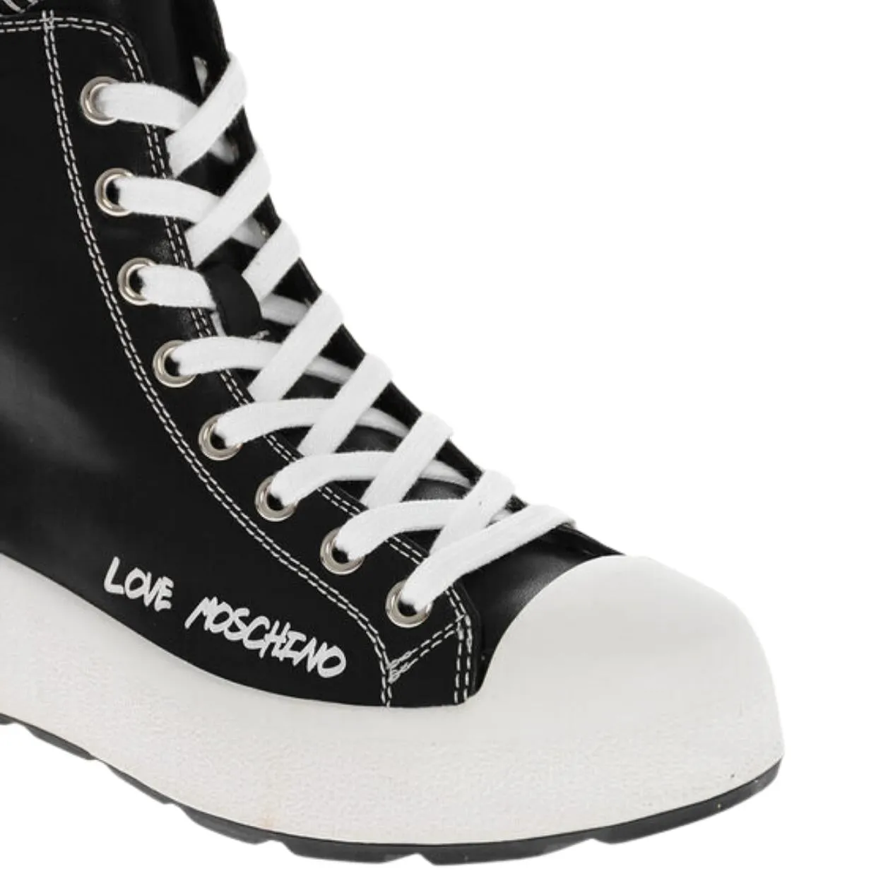 Love Moschino Black & White High-Top Trainers