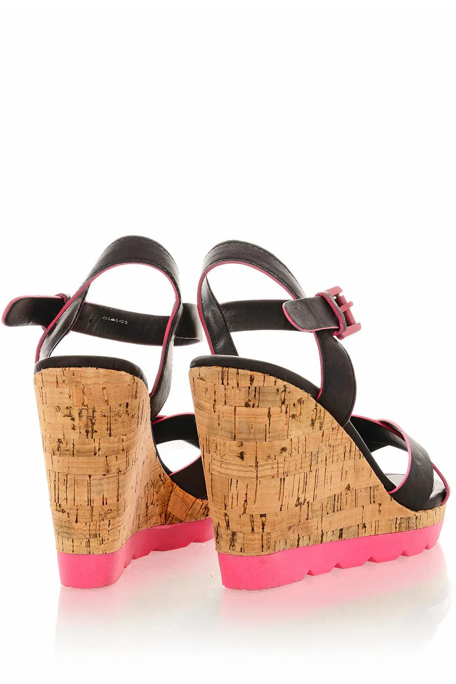 MAURINE Neon Fuchsia Wedges