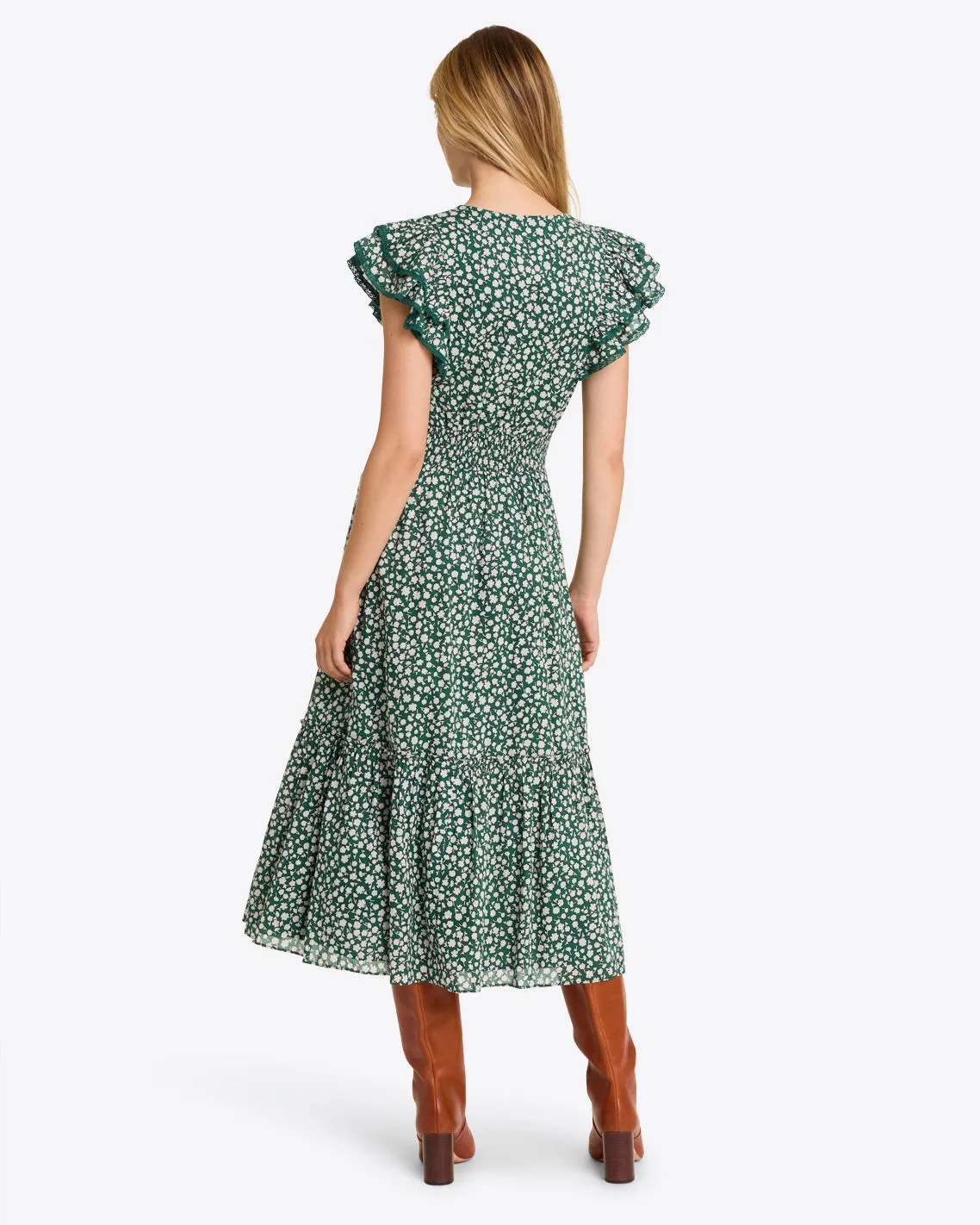 Meg Midi Dress in Gauzy Cotton