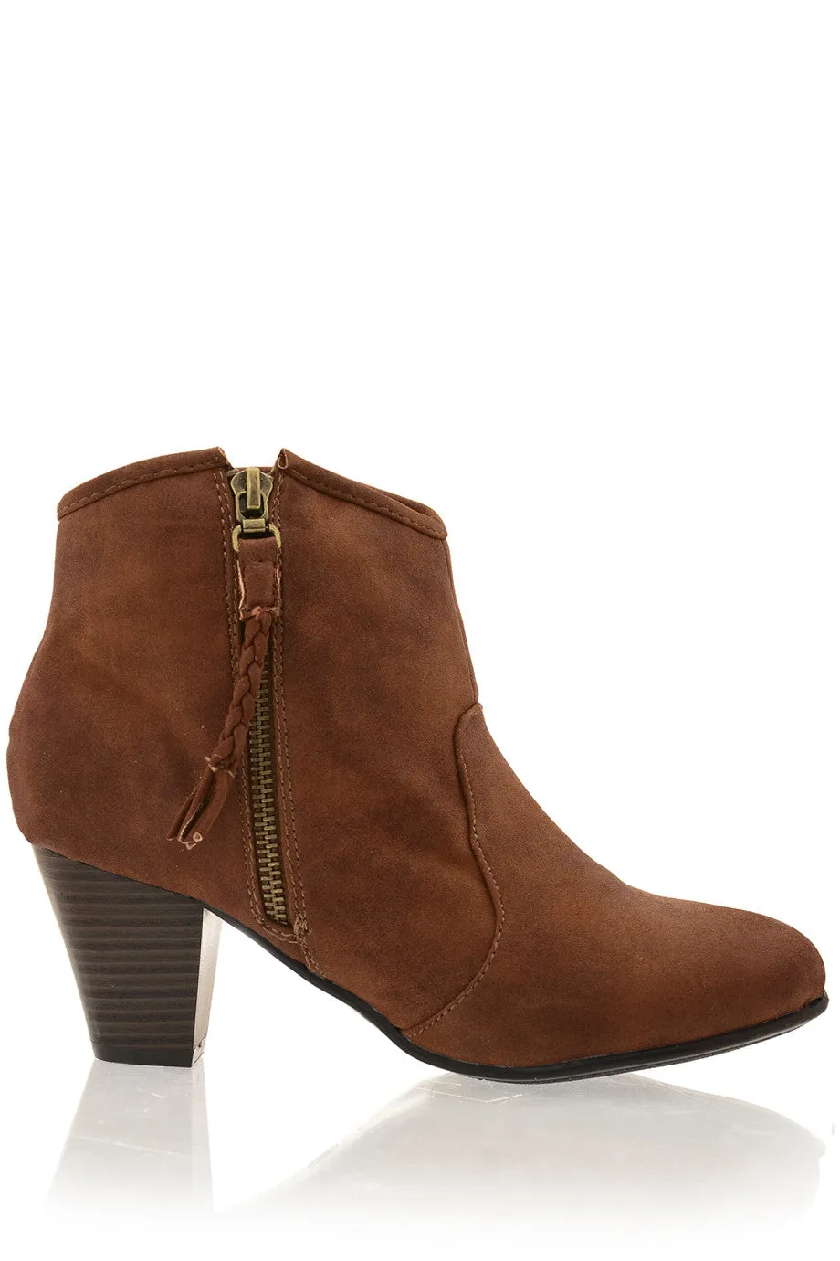 MELI Brown Side Zip Cowboy Boots