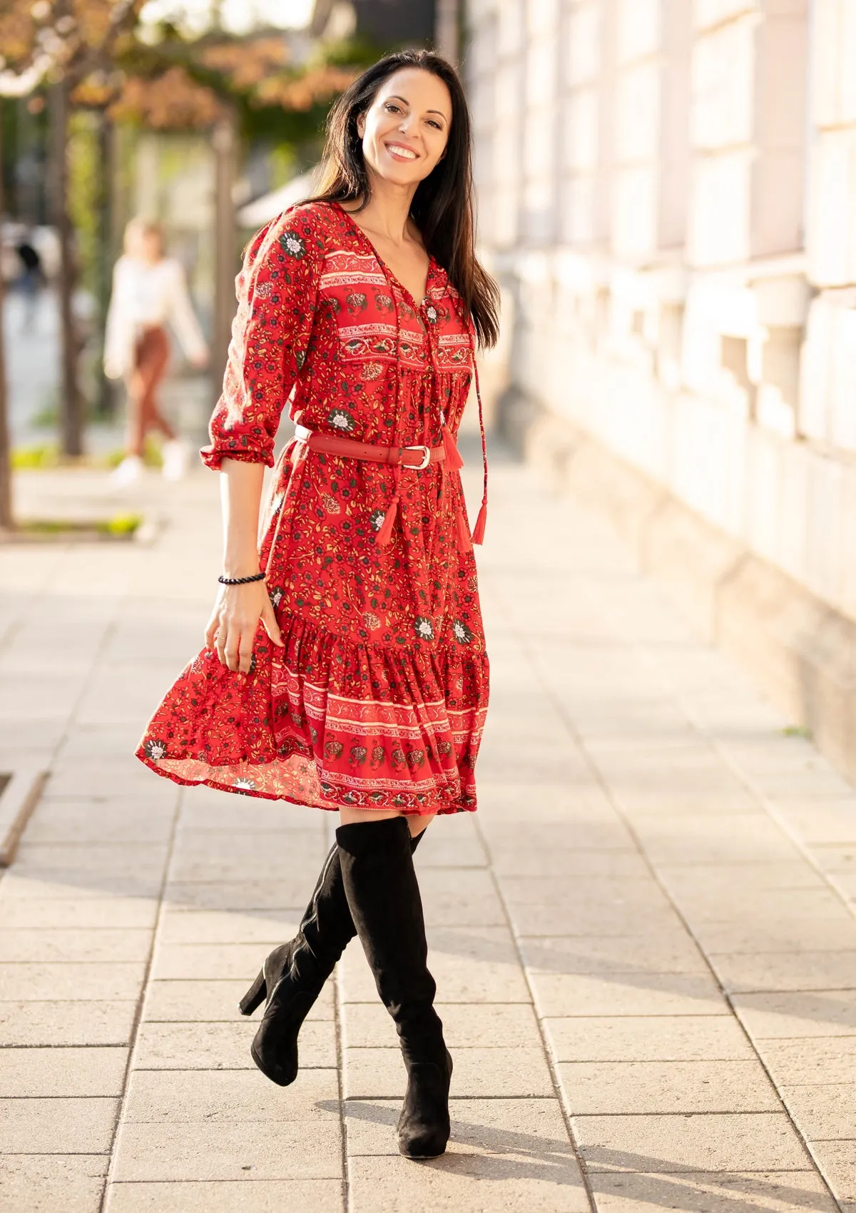 Melly Red Chili Midi Dress