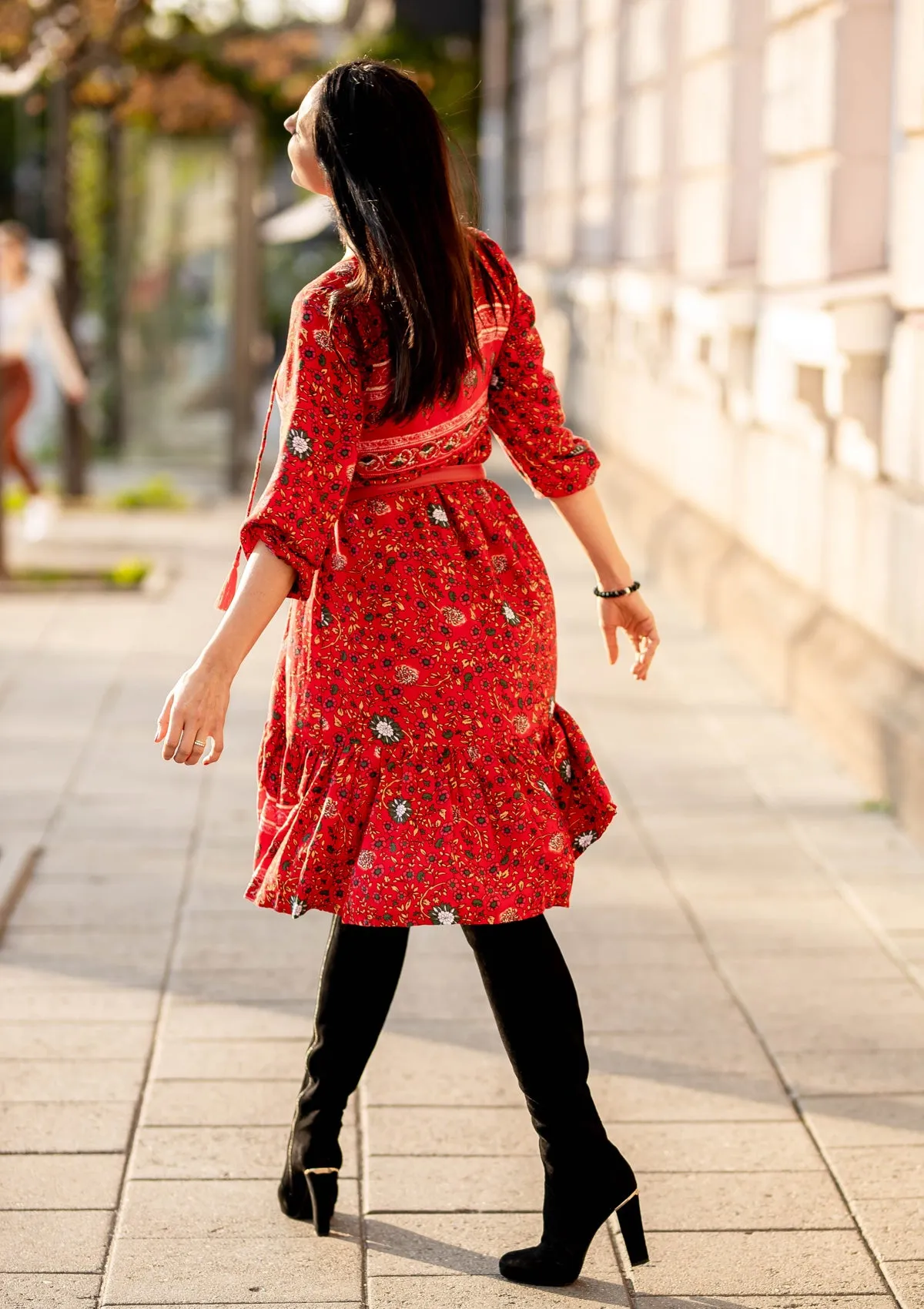 Melly Red Chili Midi Dress