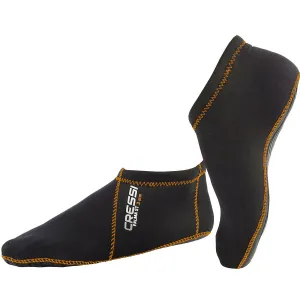 Open Box Cressi Palma ST 3mm Short Socks-Black / Orange-LGXLG