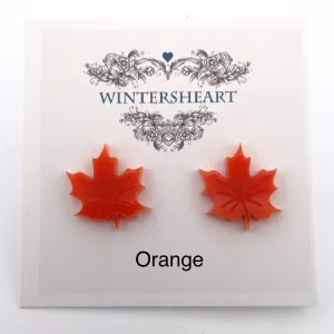 Orange Autumn leaves - Studs