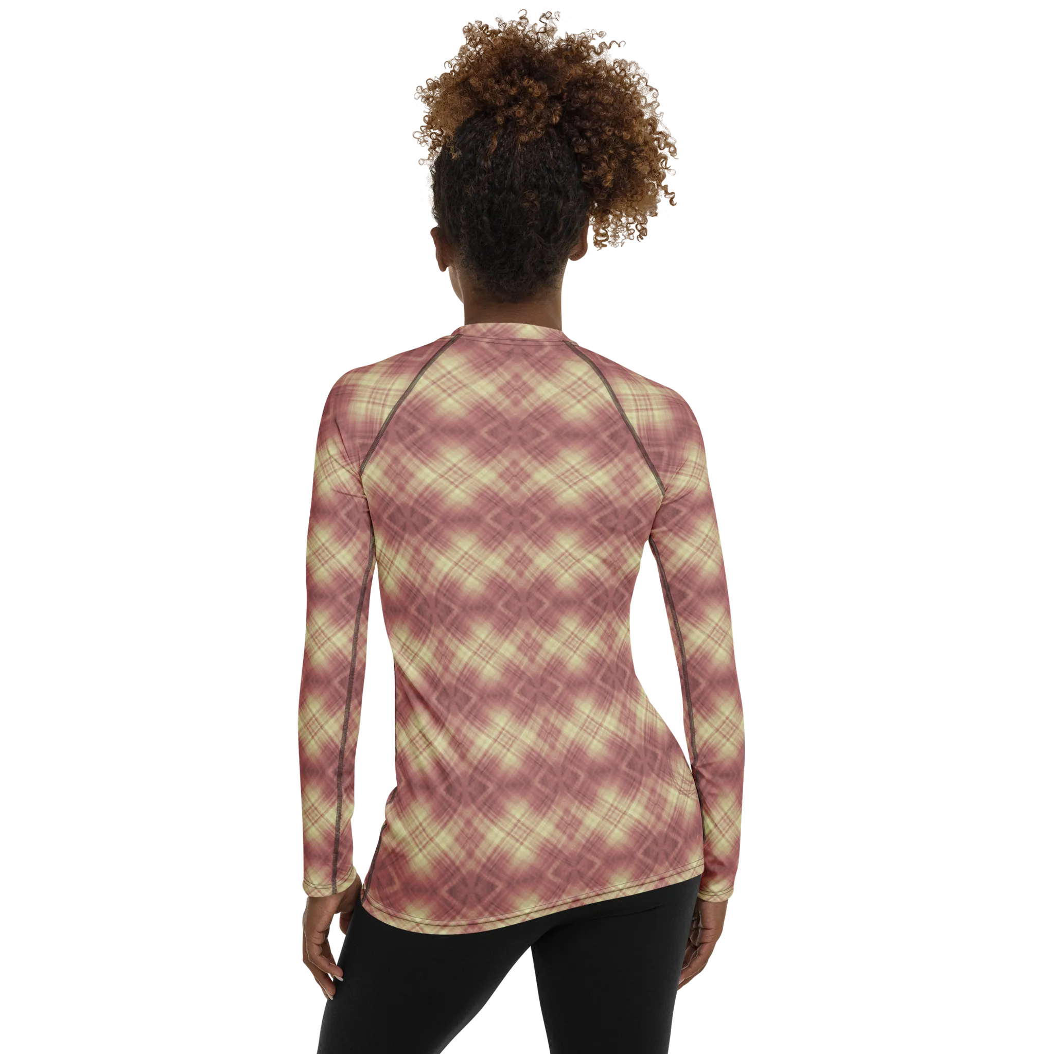 Recursia Argyle Rewired I Women's Rash Guard In Pink