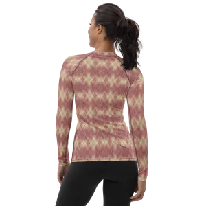 Recursia Argyle Rewired II Women's Rash Guard In Pink