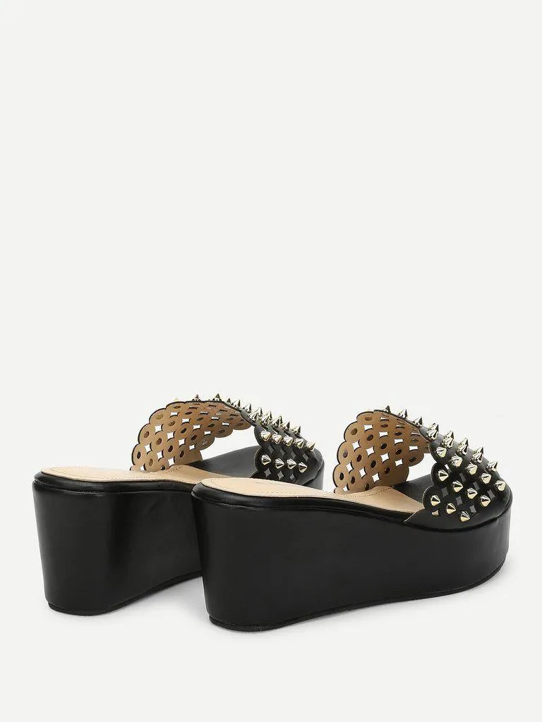 Rivet Cut Out Sandals