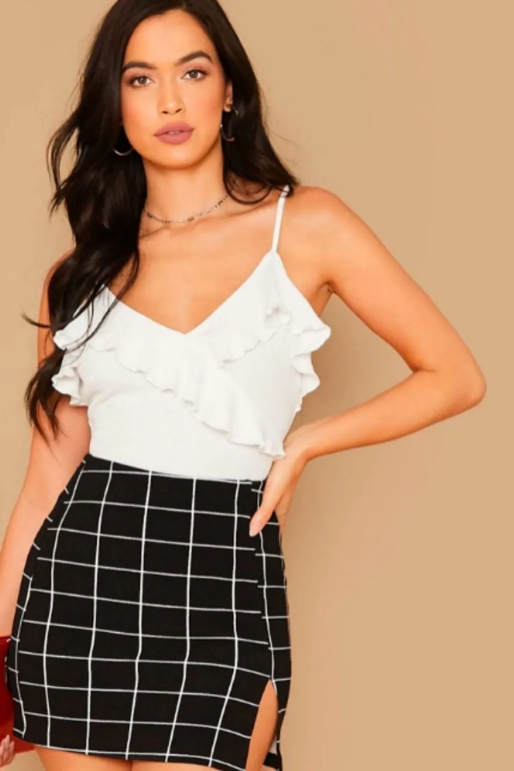 Ruffle Trim Solid Bodysuit