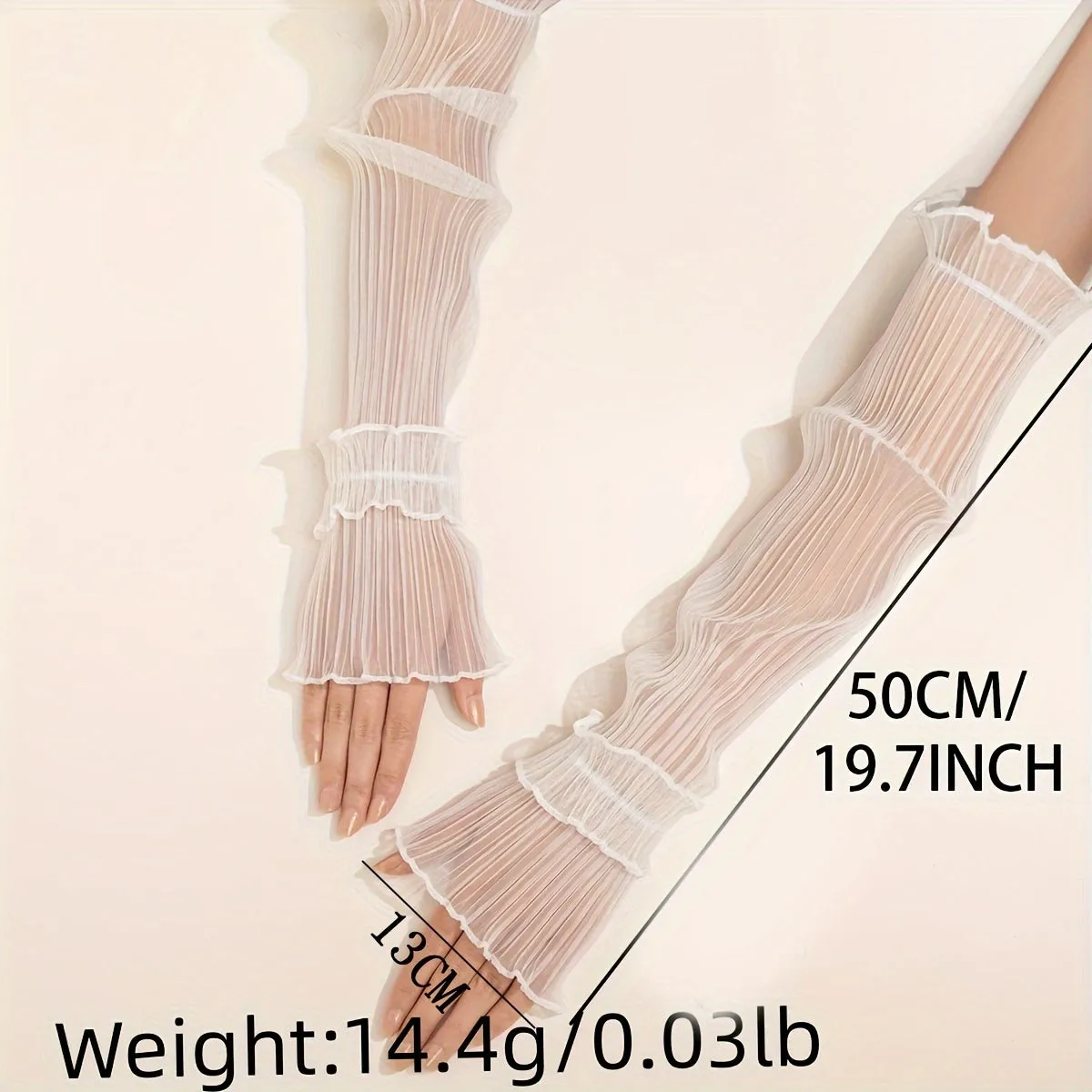 Ruffled Lace Sunscreen Sleeves for Women  Elegant UV Protection