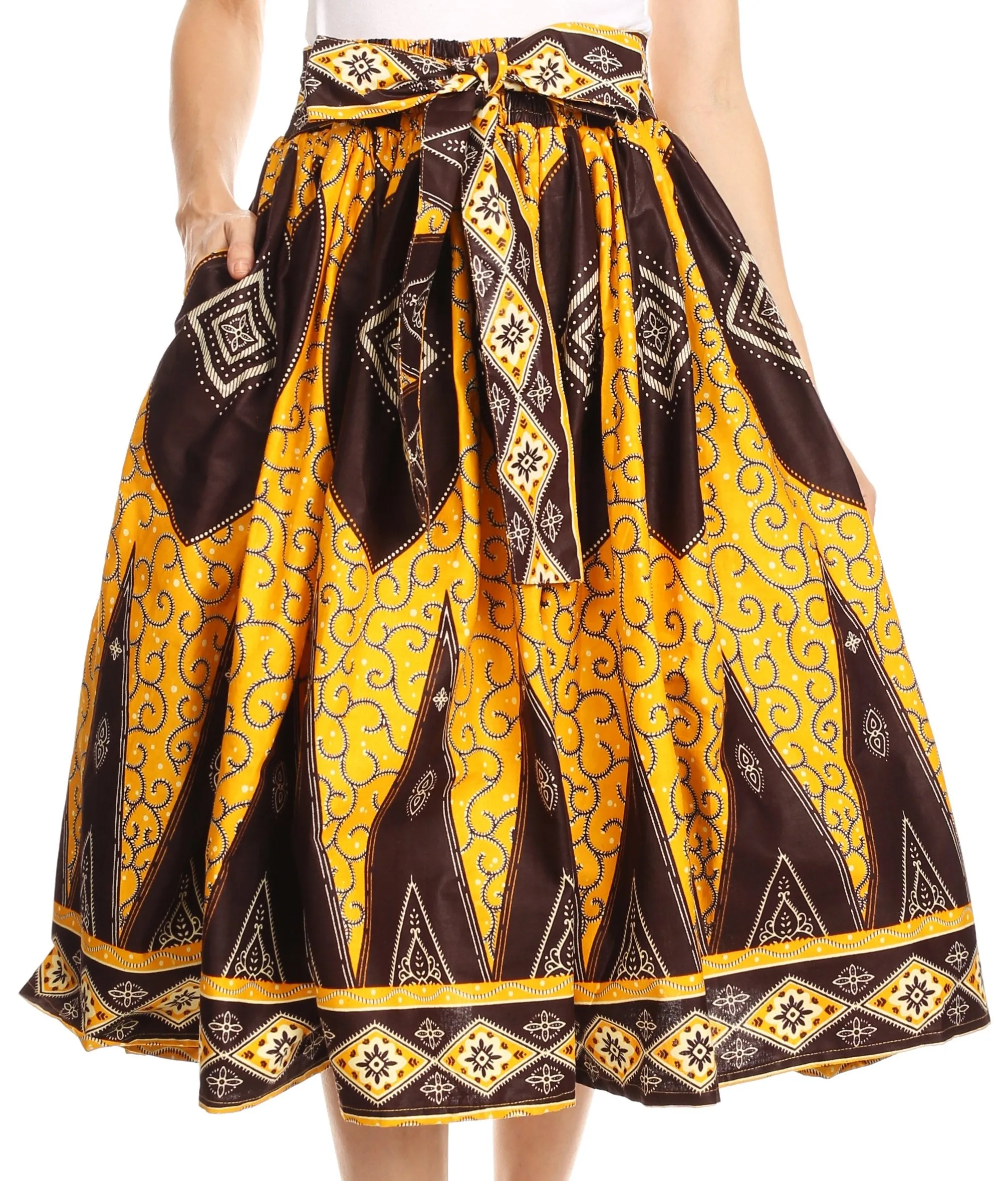 Sakkas African Dutch Ankara Wax Print Full Circle Skirt