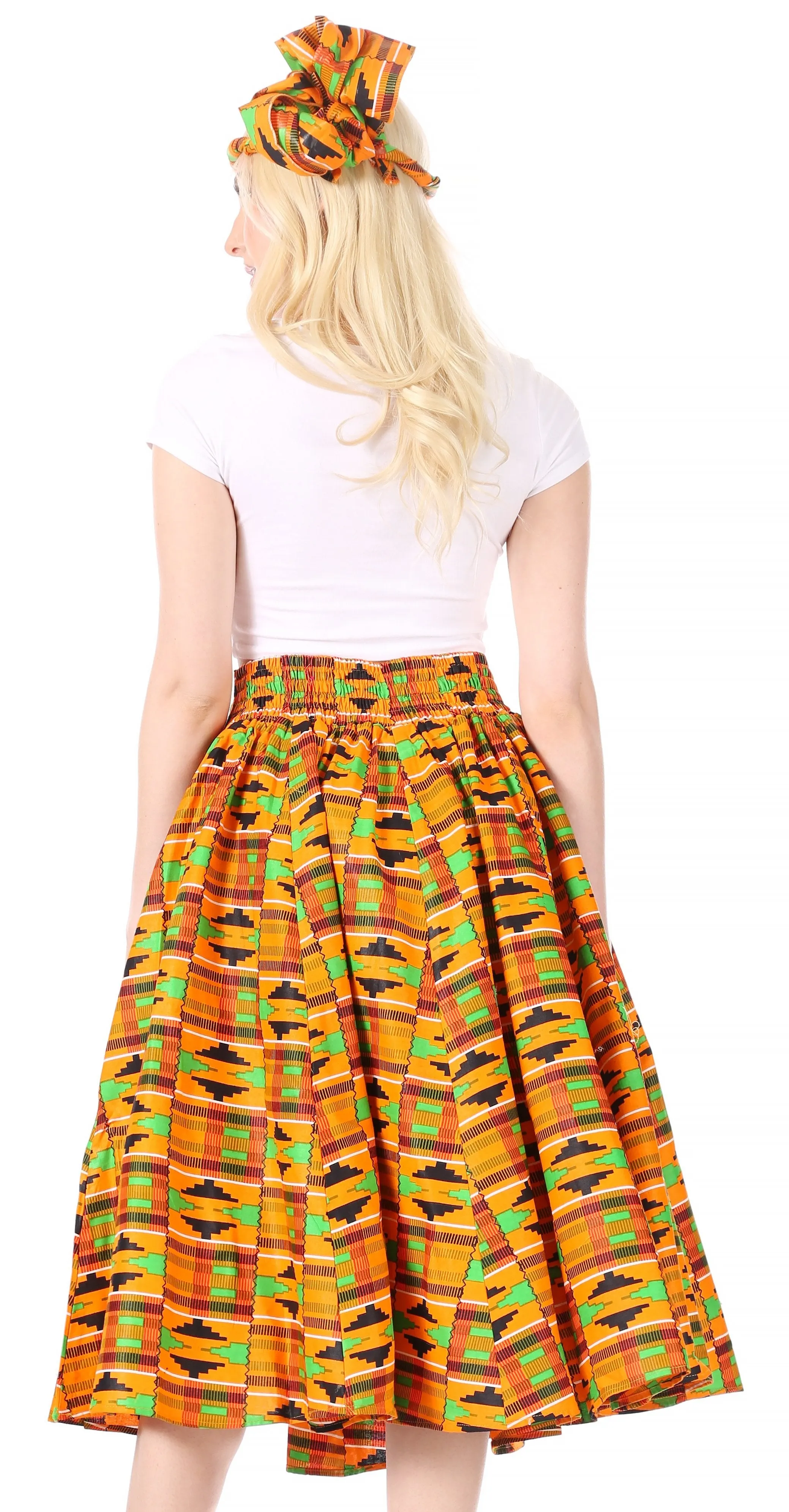 Sakkas African Dutch Ankara Wax Print Full Circle Skirt