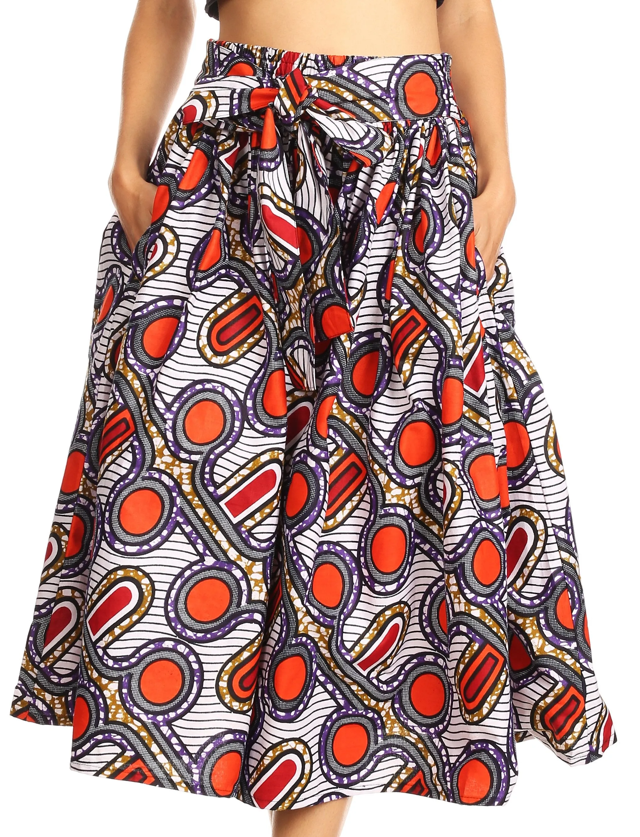 Sakkas African Dutch Ankara Wax Print Full Circle Skirt