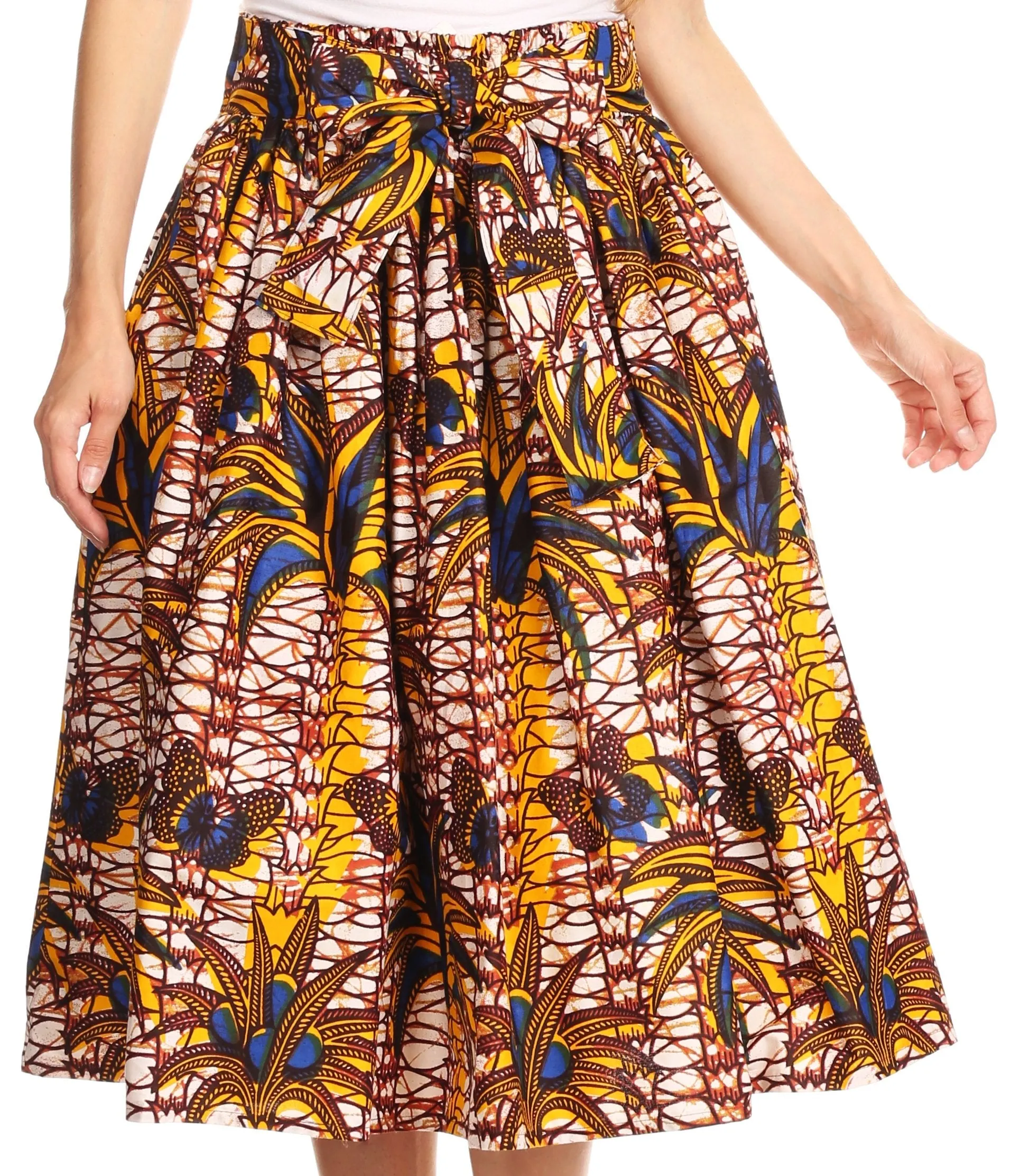 Sakkas African Dutch Ankara Wax Print Full Circle Skirt