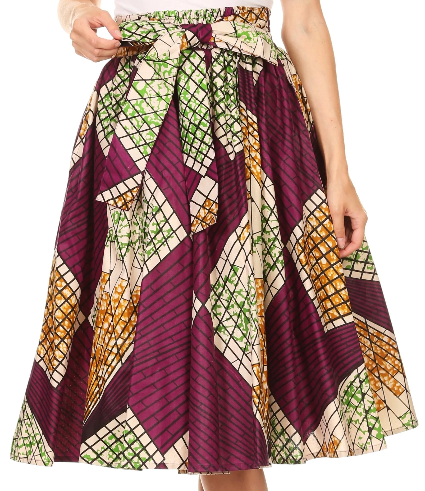 Sakkas African Dutch Ankara Wax Print Full Circle Skirt