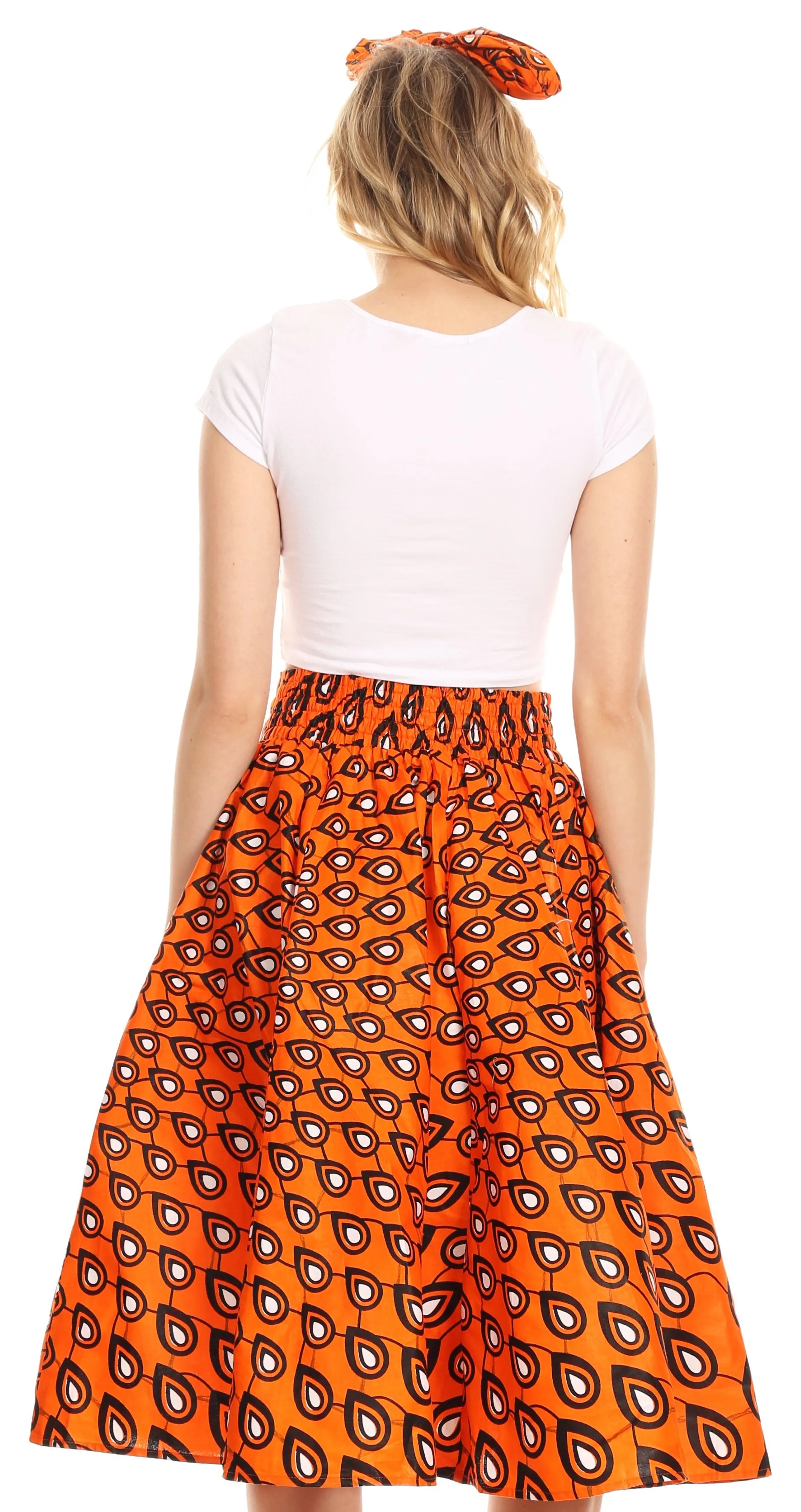 Sakkas African Dutch Ankara Wax Print Full Circle Skirt